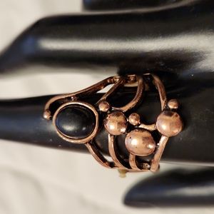 Freeform Copper & Black Ring - 222